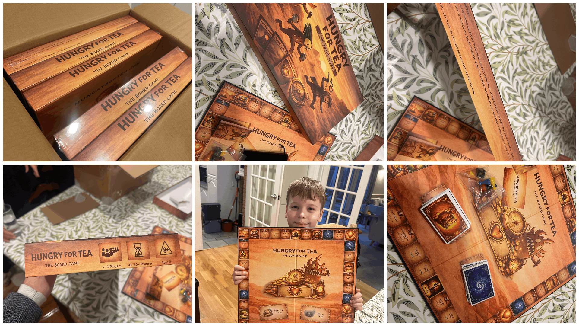 The finished Hungry for Tea board game production copy