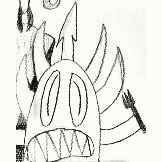 Hungry original drawing by Benjamin