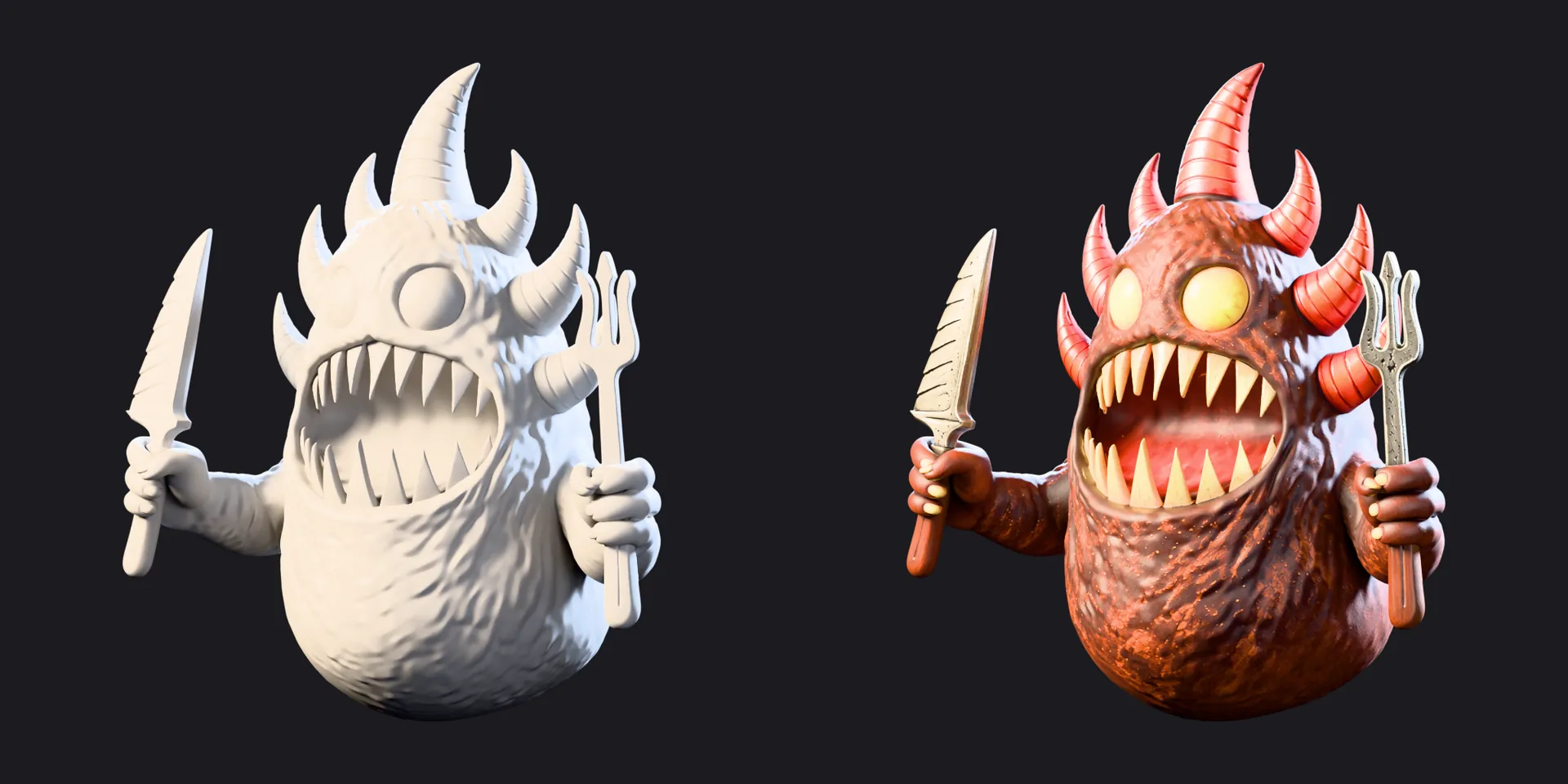 Hungry 3D model from Meshy