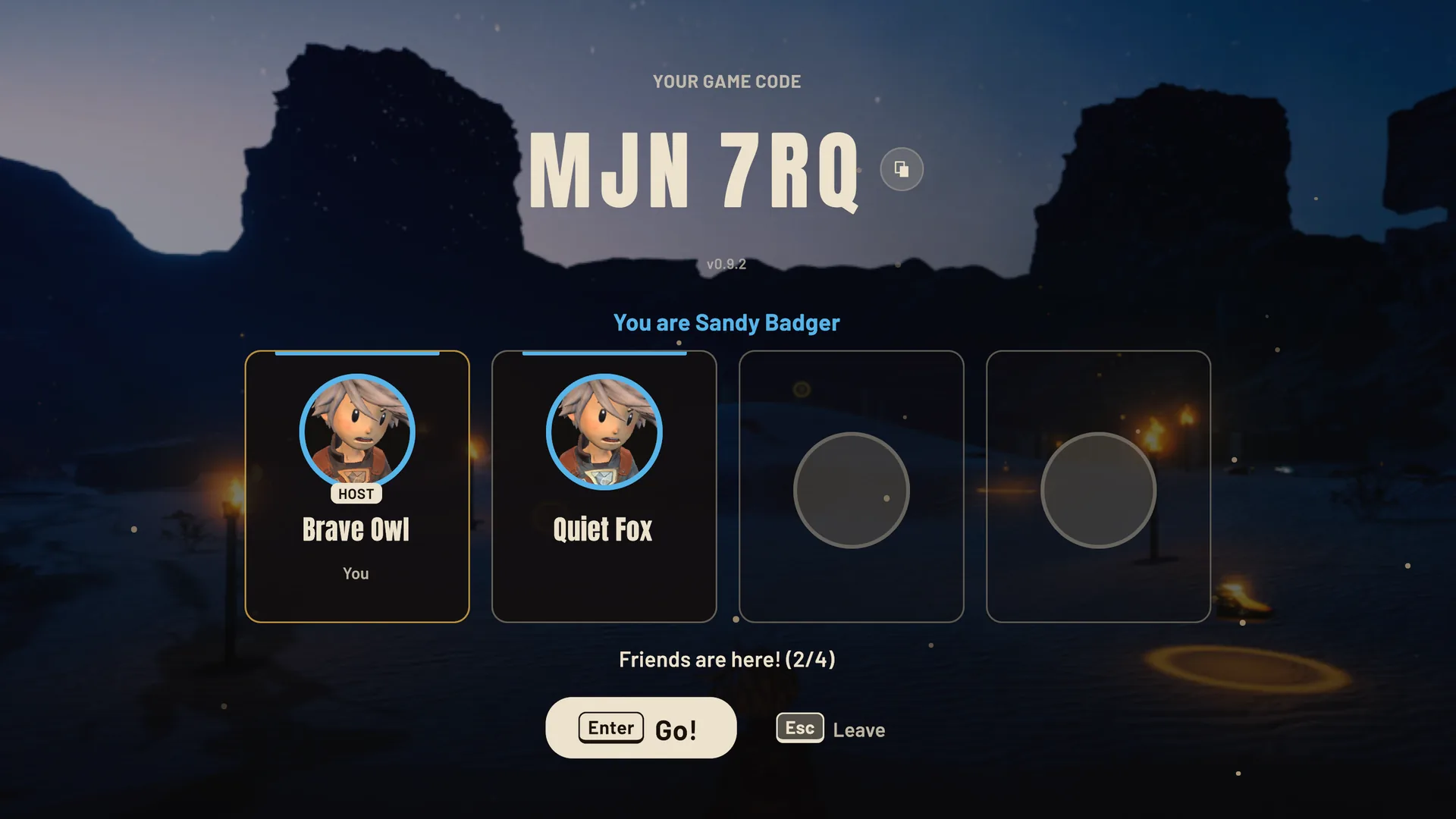 Players waiting together in the video game